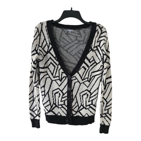Charlotte Russe Womens Cardigan Sz S Aztec Print Knit Button Up Art Grannycore - Picture 1 of 11